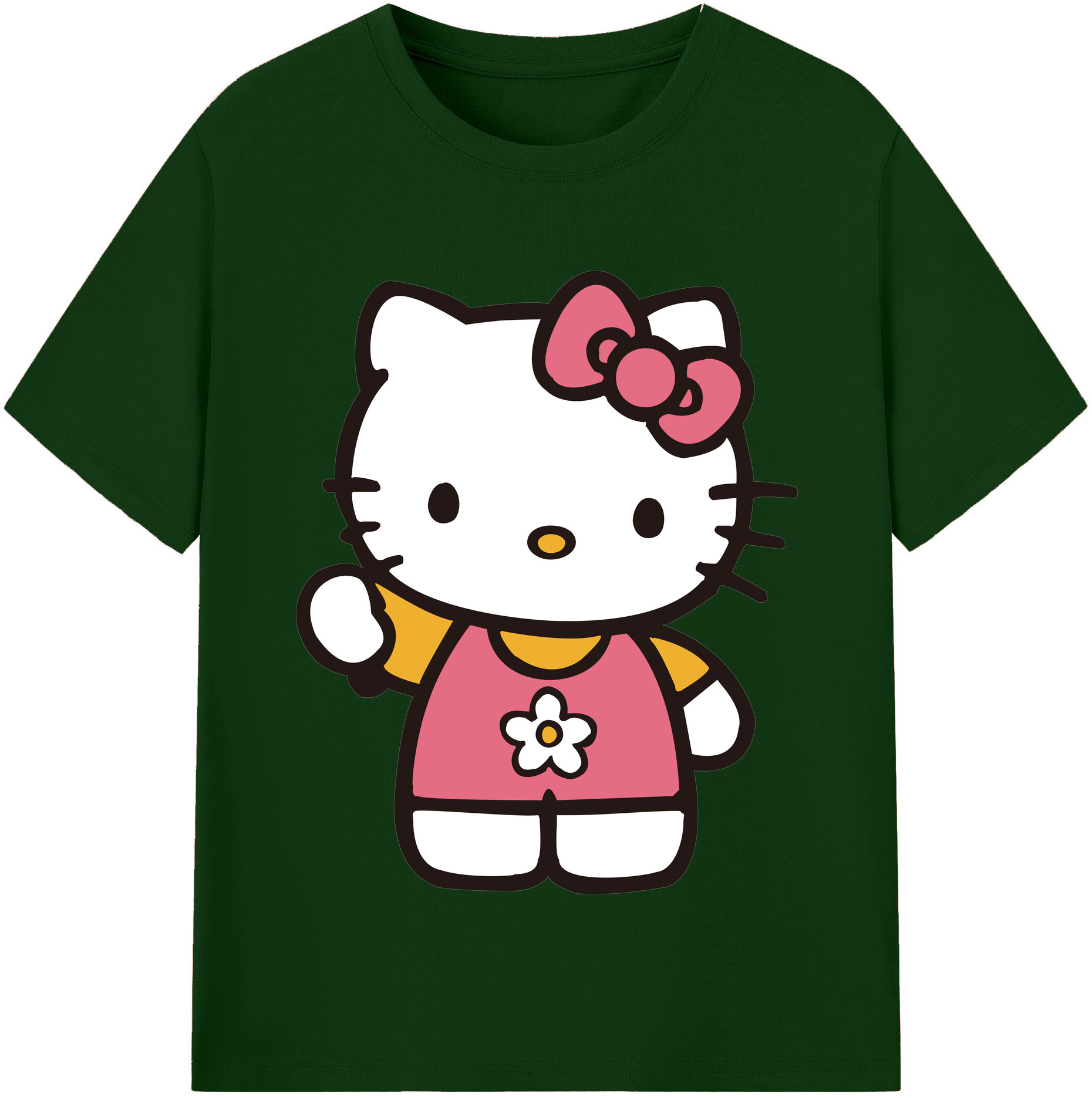 （画像用） Hello Kitty ハローキティ 綿100％半袖Tシャツ（フロントプリント）